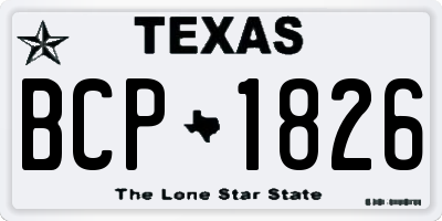 TX license plate BCP1826