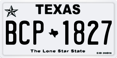 TX license plate BCP1827