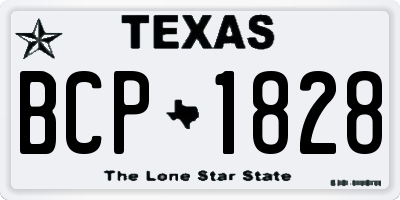 TX license plate BCP1828