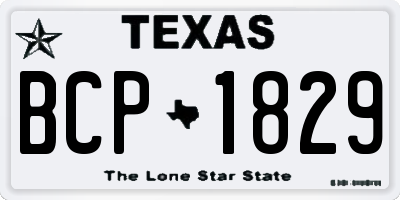TX license plate BCP1829