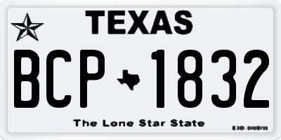 TX license plate BCP1832
