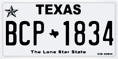 TX license plate BCP1834