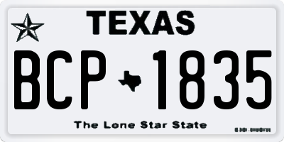 TX license plate BCP1835