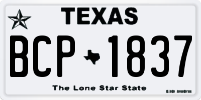 TX license plate BCP1837