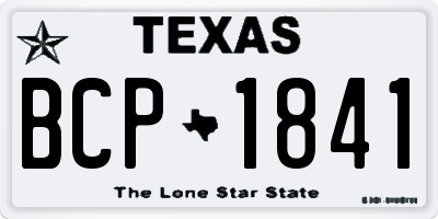 TX license plate BCP1841