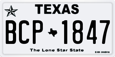 TX license plate BCP1847