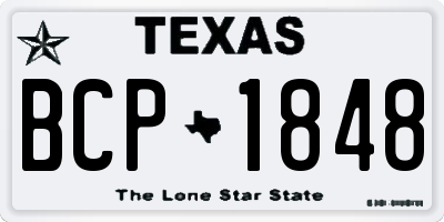 TX license plate BCP1848