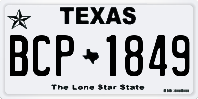TX license plate BCP1849
