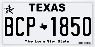 TX license plate BCP1850