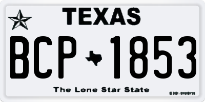 TX license plate BCP1853