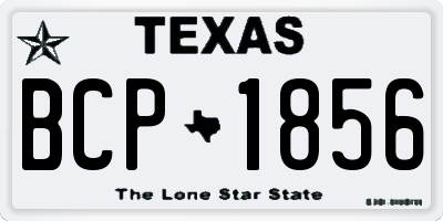 TX license plate BCP1856