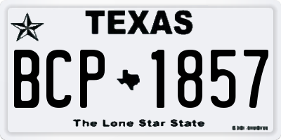 TX license plate BCP1857