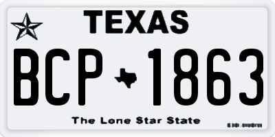 TX license plate BCP1863