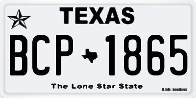 TX license plate BCP1865