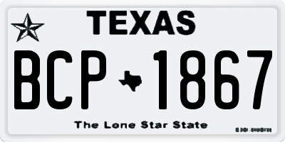 TX license plate BCP1867
