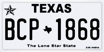 TX license plate BCP1868