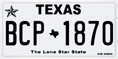 TX license plate BCP1870