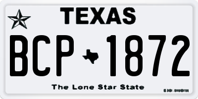 TX license plate BCP1872
