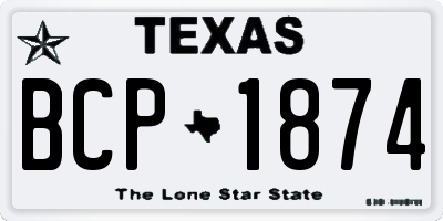 TX license plate BCP1874