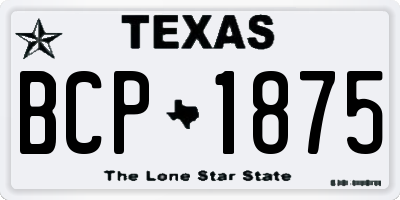TX license plate BCP1875