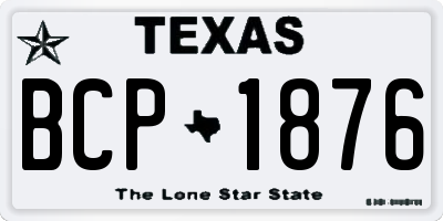 TX license plate BCP1876