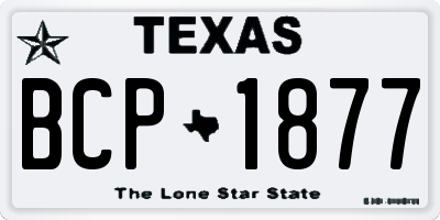 TX license plate BCP1877