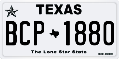 TX license plate BCP1880