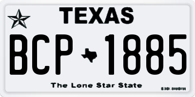 TX license plate BCP1885