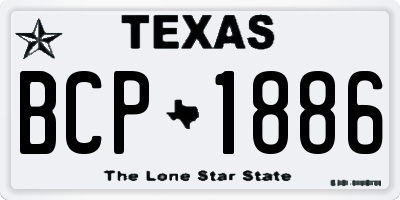TX license plate BCP1886