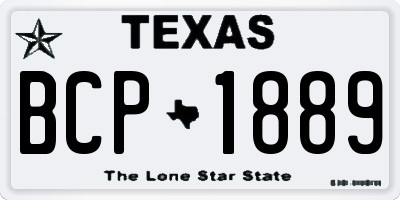 TX license plate BCP1889