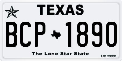 TX license plate BCP1890