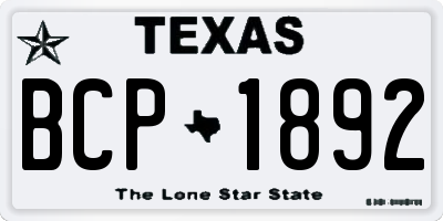 TX license plate BCP1892