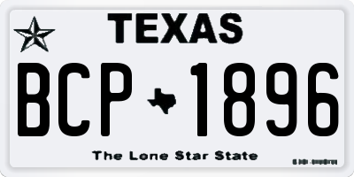 TX license plate BCP1896