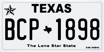 TX license plate BCP1898