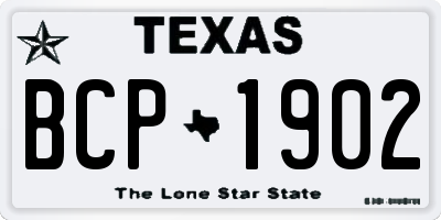 TX license plate BCP1902