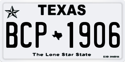 TX license plate BCP1906