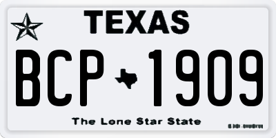 TX license plate BCP1909