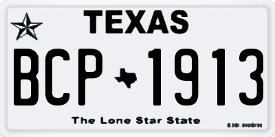 TX license plate BCP1913