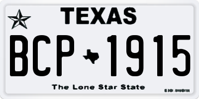 TX license plate BCP1915