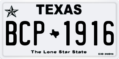 TX license plate BCP1916