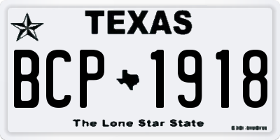 TX license plate BCP1918