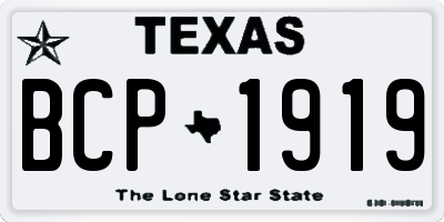 TX license plate BCP1919