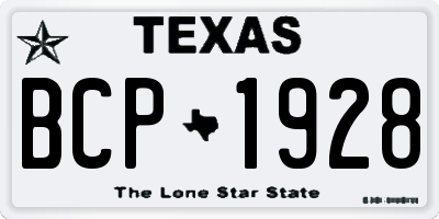 TX license plate BCP1928