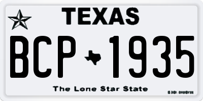TX license plate BCP1935