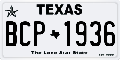 TX license plate BCP1936