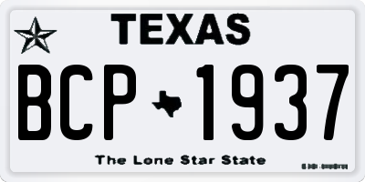 TX license plate BCP1937