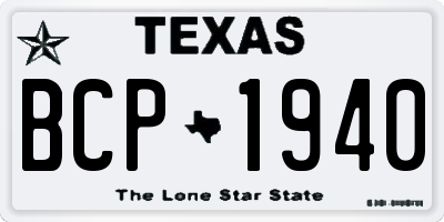 TX license plate BCP1940