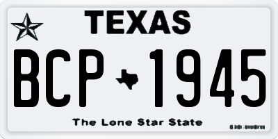 TX license plate BCP1945