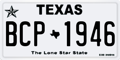 TX license plate BCP1946