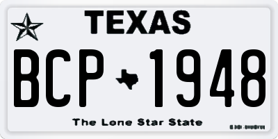 TX license plate BCP1948